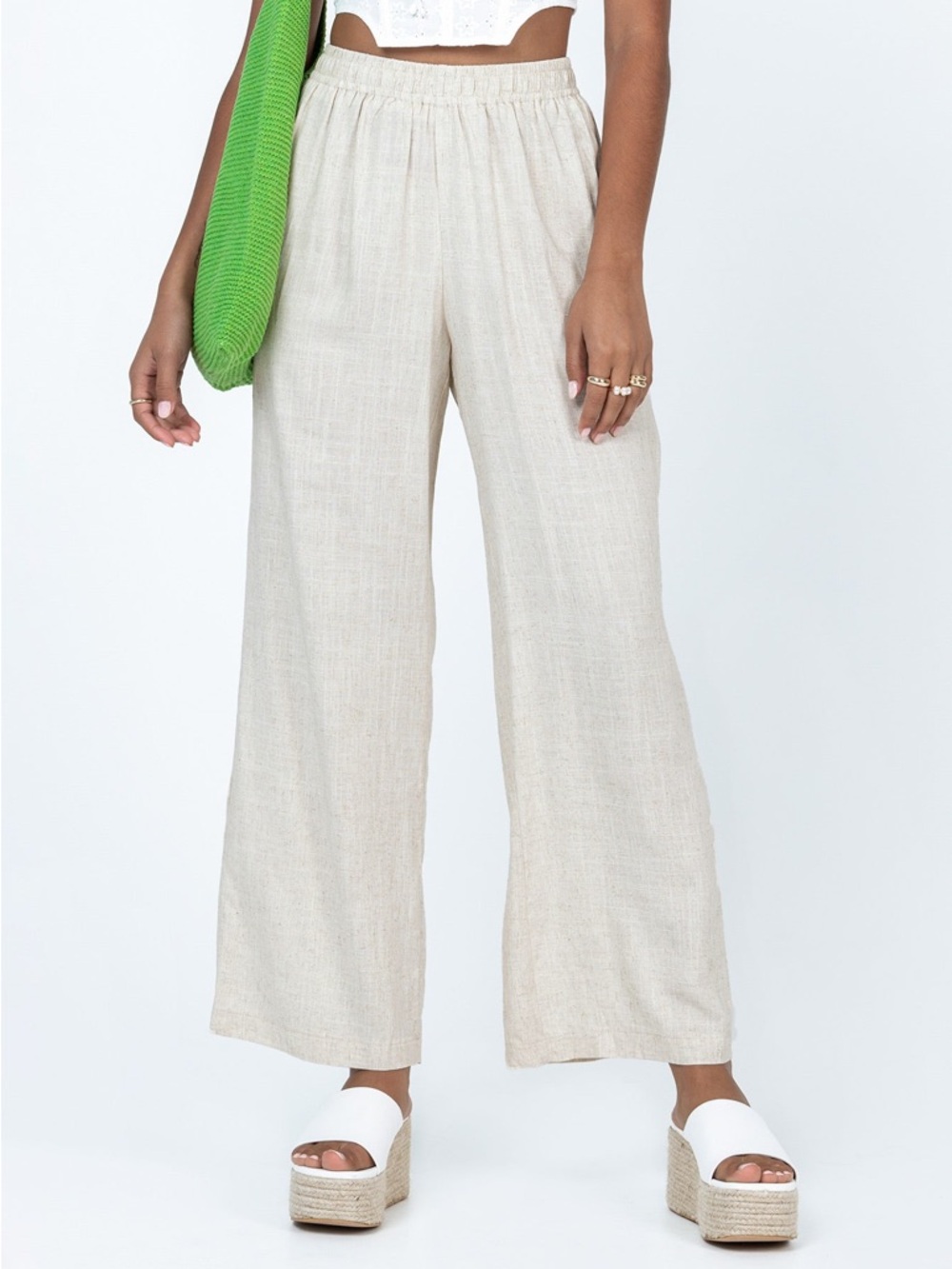 Princess Polly Louis Linen Blend Pants Beige